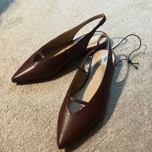 Express Pointed Toe Slingback Flats